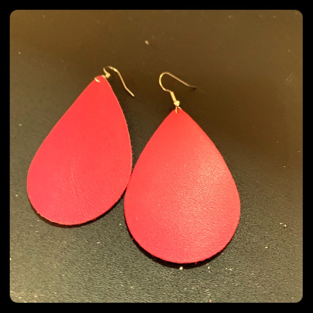 Large leather earings